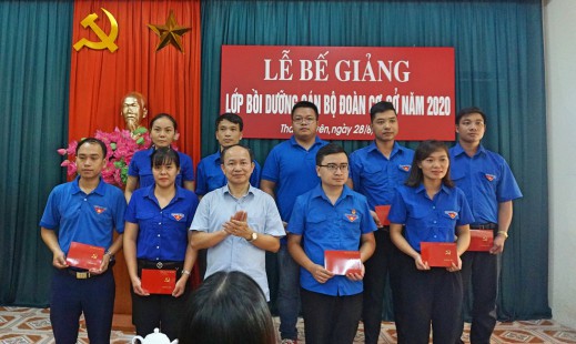 Bế giảng lớp bồi dưỡng cán bộ Đoàn TNCS Hồ Chí Minh cơ sở năm 2020