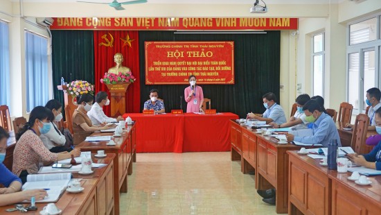 Hội thảo “Triển khai Nghị quyết Đại hội đại biểu toàn quốc lần thứ XIII của Đảng vào công tác đào tạo, bồi dưỡng tại  Trường Chính trị tỉnh Thái Nguyên”
