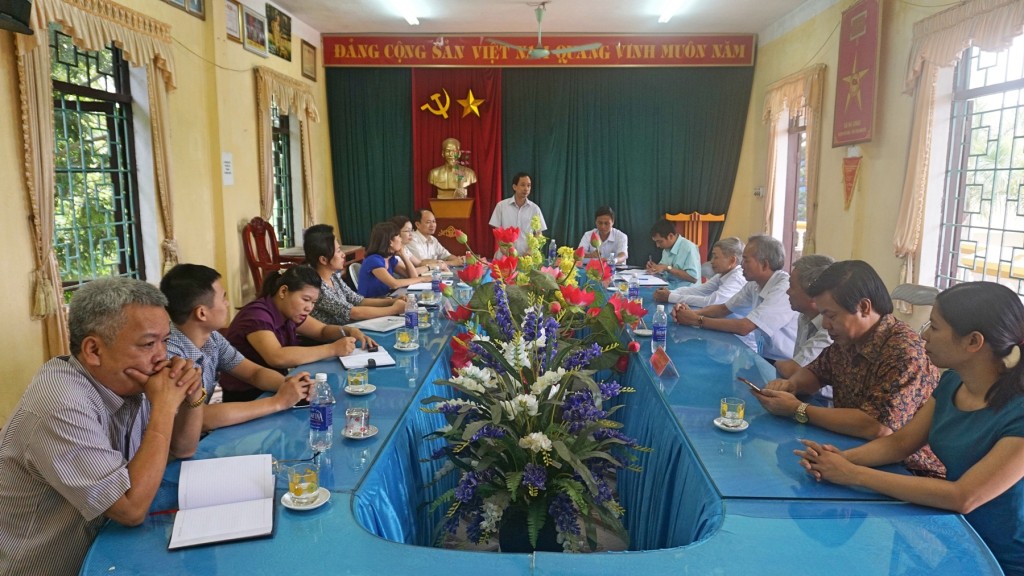 Đồng chí Nguyễn Văn Nhâm, UV BCH Đảng bộ tỉnh, Hiệu trưởng Nhà trường phát biểu tại buổi làm việc